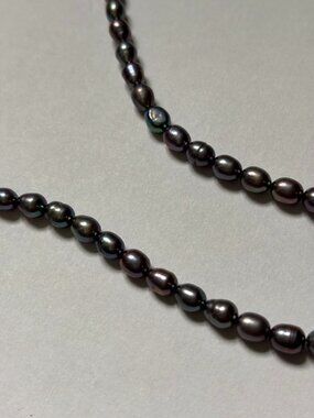 Black Freshwater Pearl Necklace & Stud Earrings Set | Iridescent Peacock Pearls